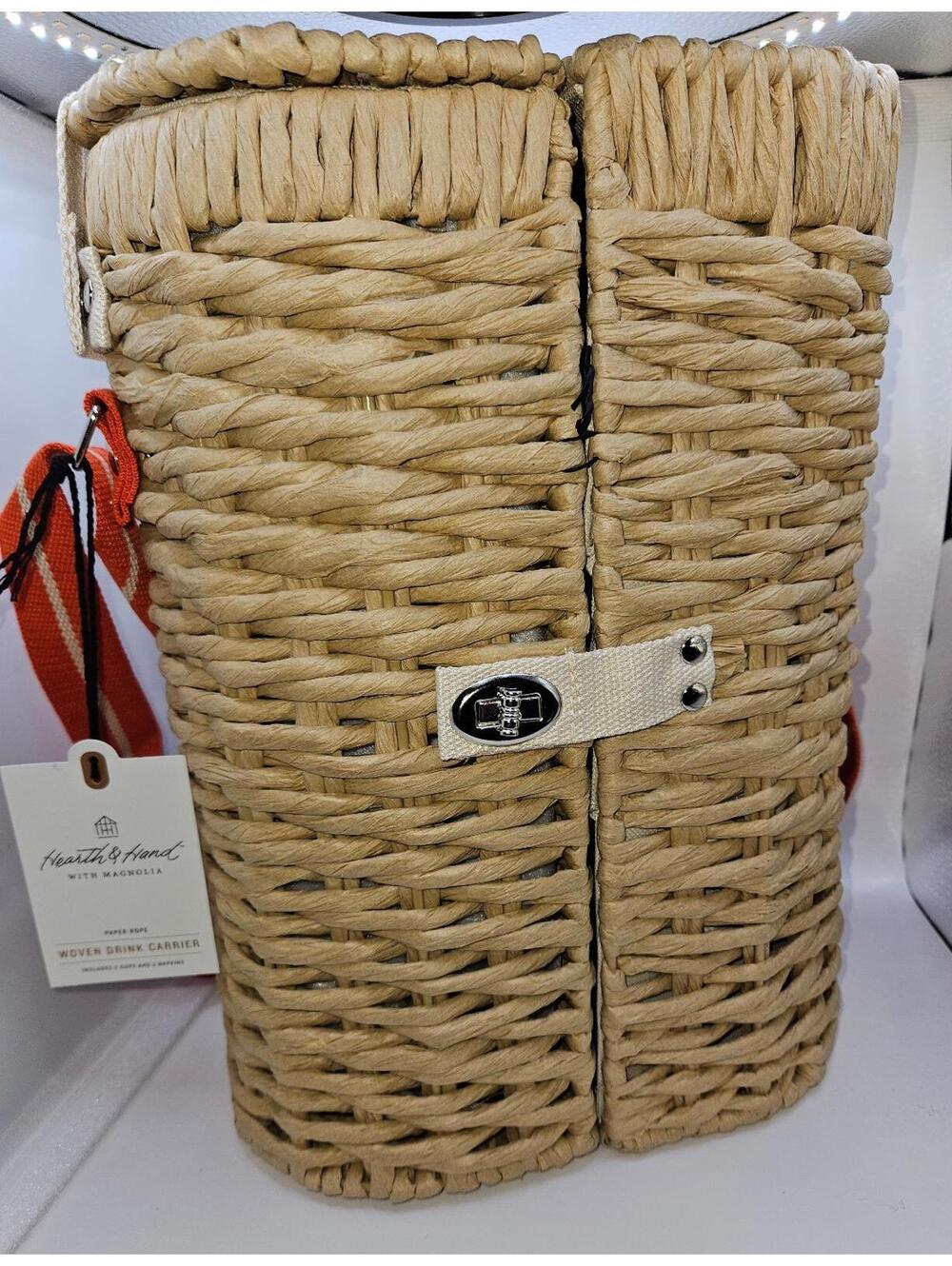Nwt Woven Paper Bottle Carrier from Hearth and Hand Magnolia